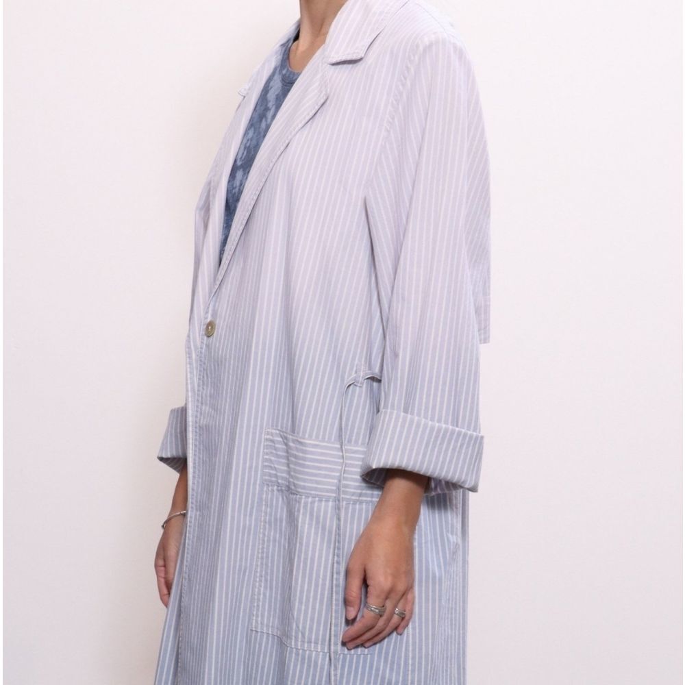 Raquel Allegra Jacket 90s‎ Retro Trench Tie Dye Coat Sz M Lagenlook - Picture 2 of 2